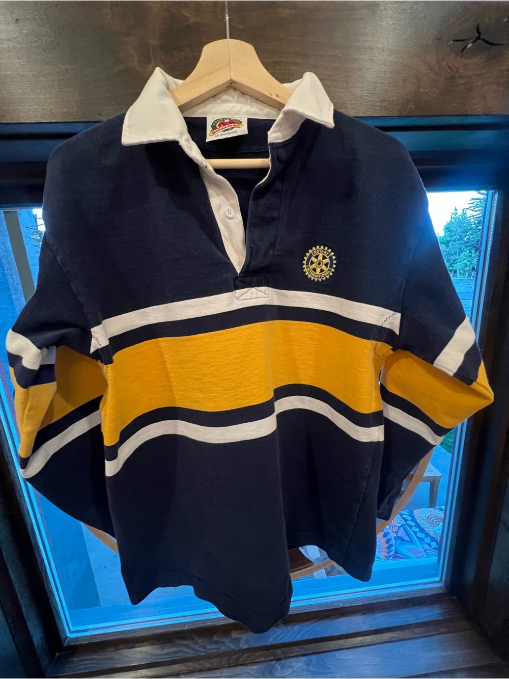Men's Heavy Duty Rugby Shirt Barbarian Rugby Wear Size Large Rotary Internationa